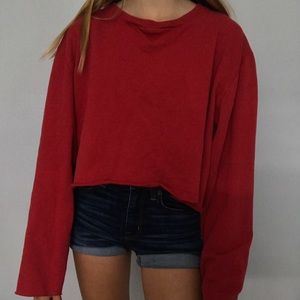 Nautica Red long sleeve crop